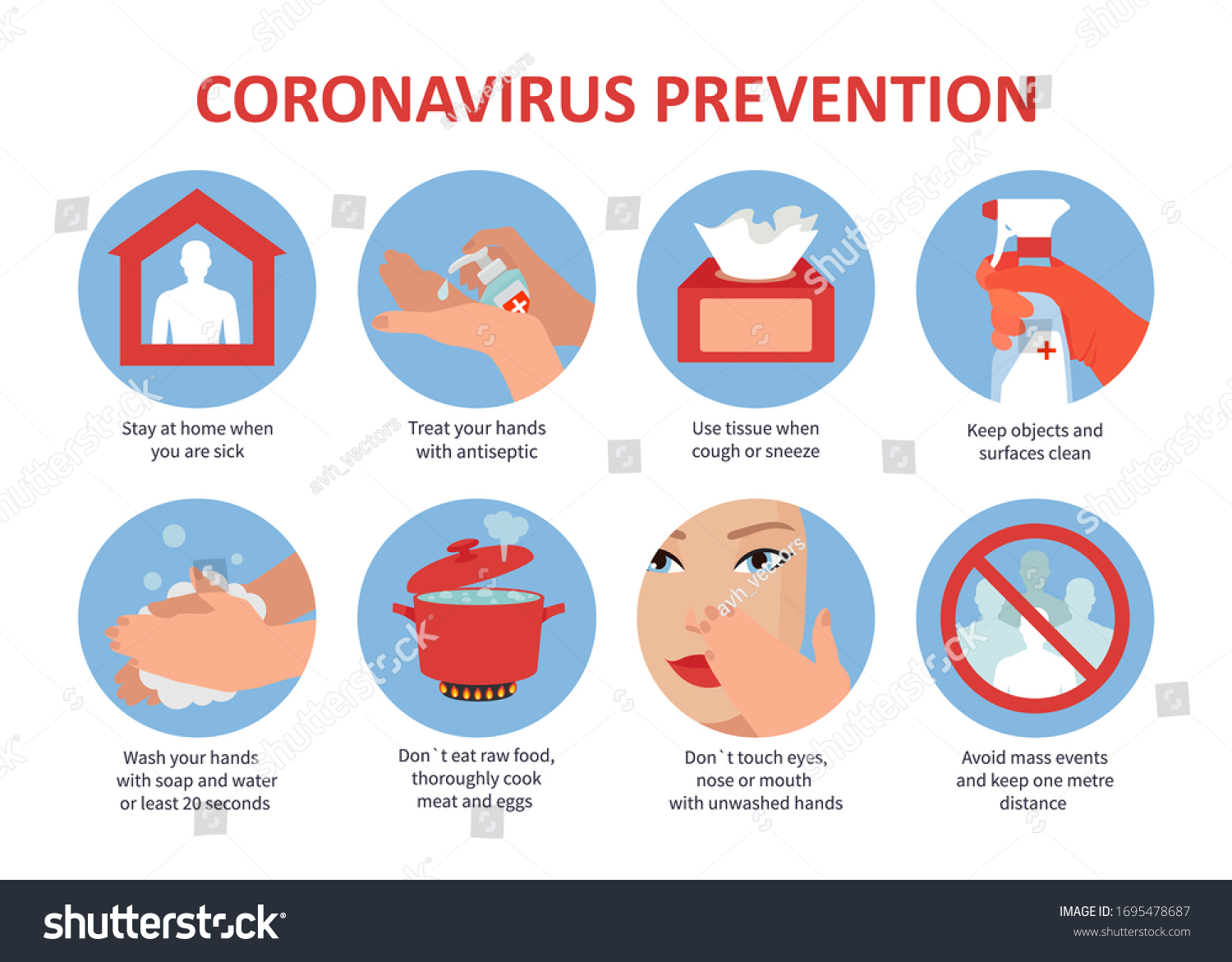 Coronavirus Disease Prevention Infographic 2019ncov Prevention Stock ...