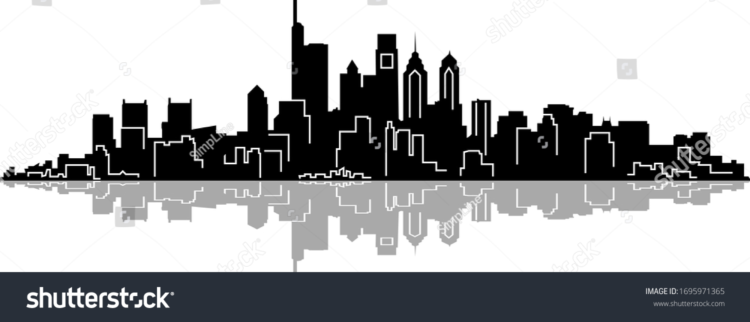 Philadelphia City Skyline Silhouette Vector Stock Vector (Royalty Free ...