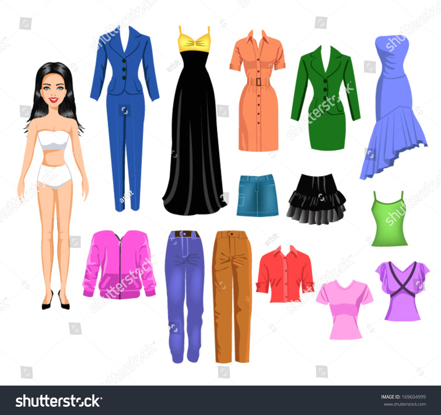 Dress Girl Stock Vector (Royalty Free) 169604999 | Shutterstock