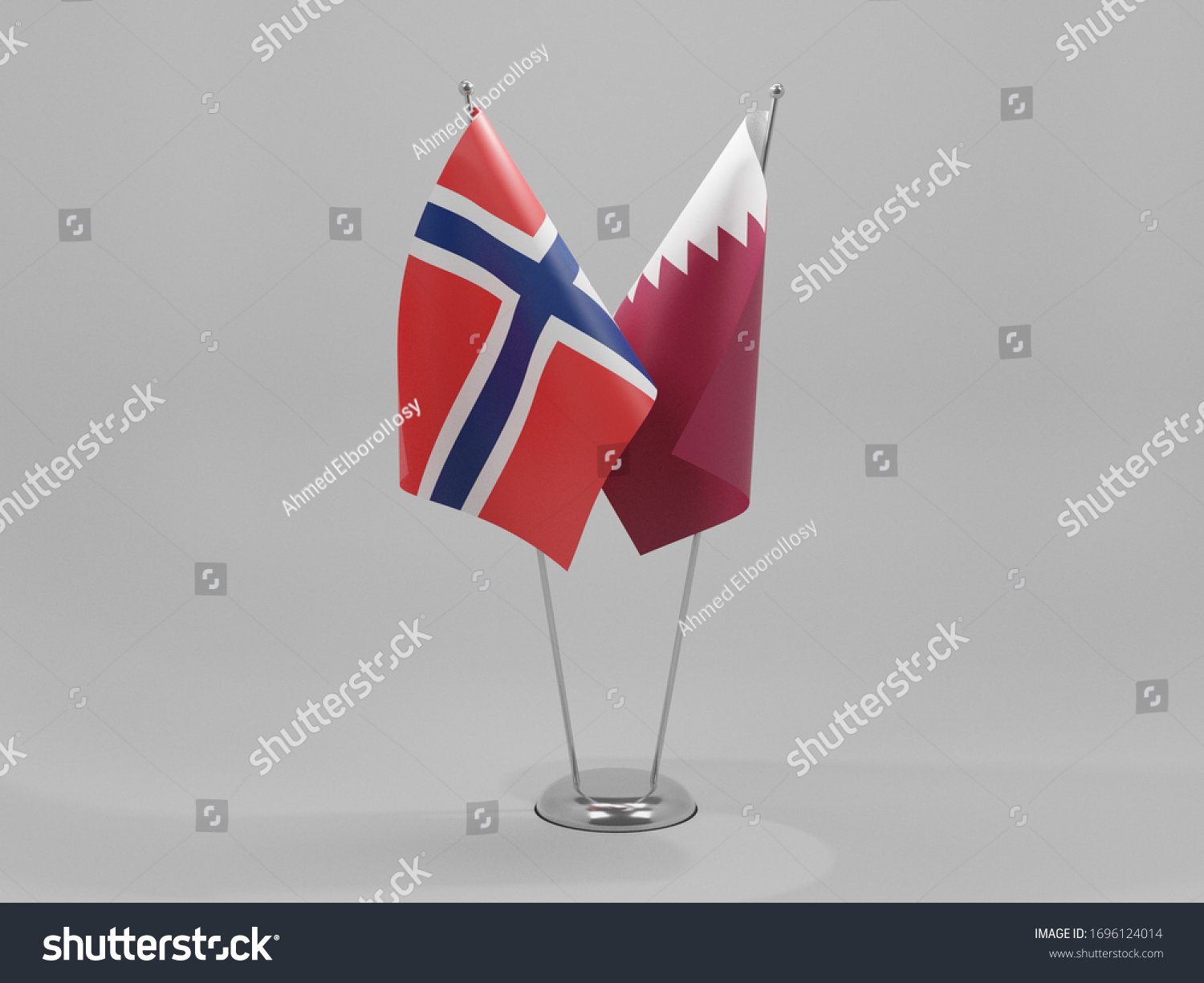 Qatar Norway Cooperation Flags White Background Stock Illustration ...