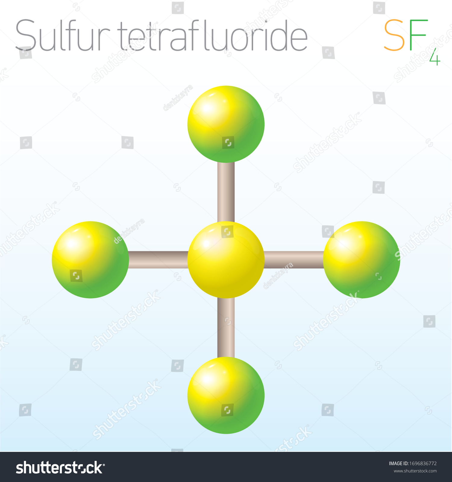 Sulfur Tetrafluoride Sf4 Structural Chemical Formula: เวกเตอร์สต็อก ...