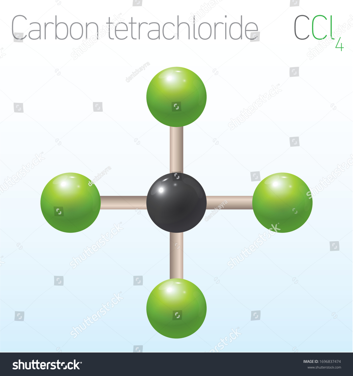 Vektor Stok Carbon Tetrachloride Ccl4 Structural Chemical Formula   Stock Vector Carbon Tetrachloride Ccl Structural Chemical Formula And Molecule Model Chemistry Education 1696837474 