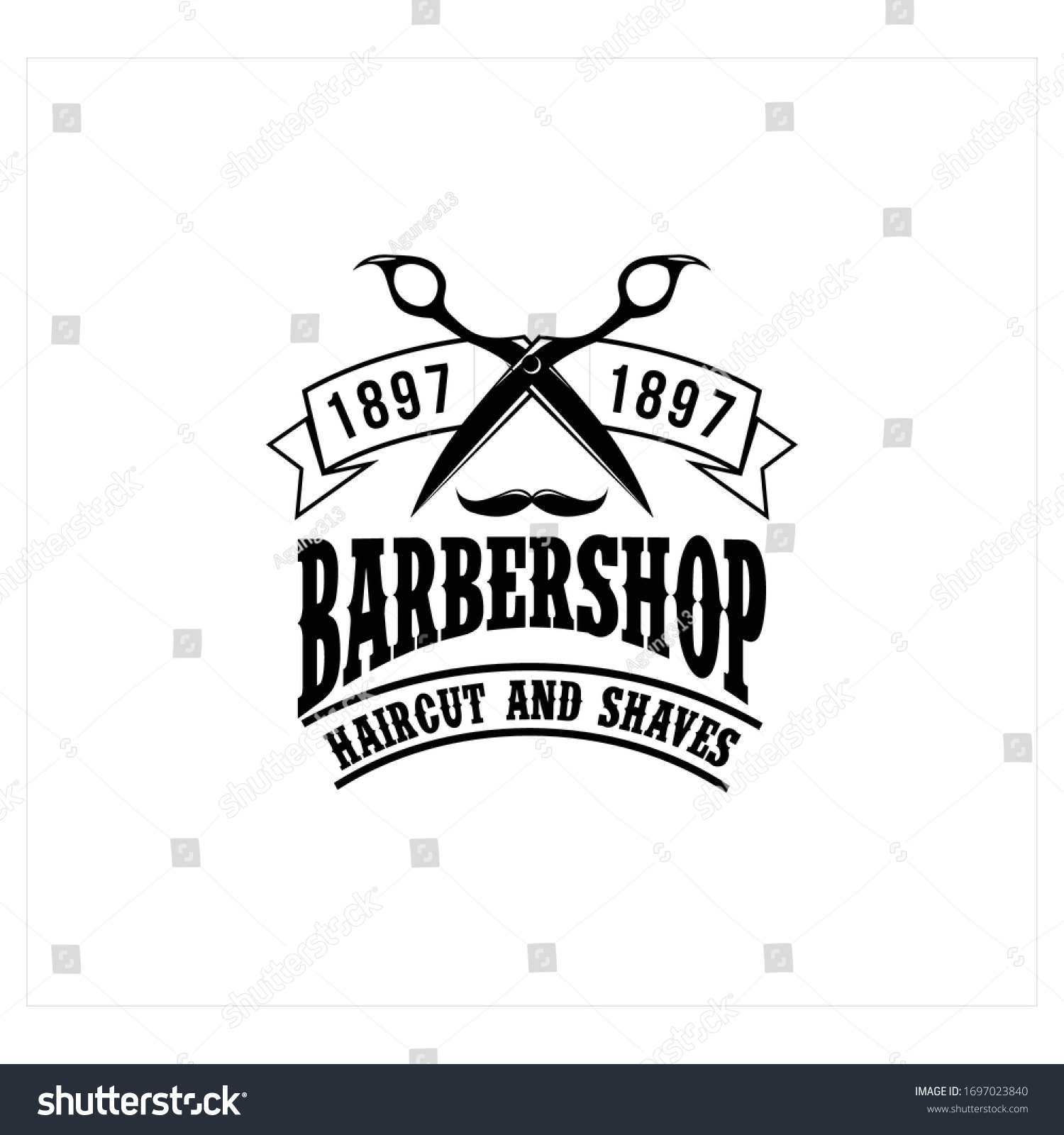 Barber Shop Badges Barbers Hand Lettering Stock Vector (Royalty Free ...