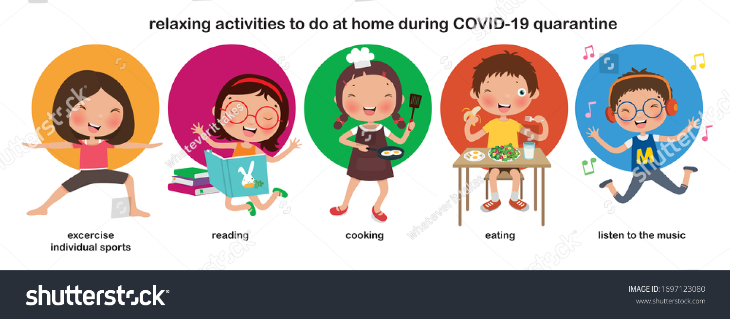 variety-children-relaxing-activities-home-prevent-stock-vector-royalty