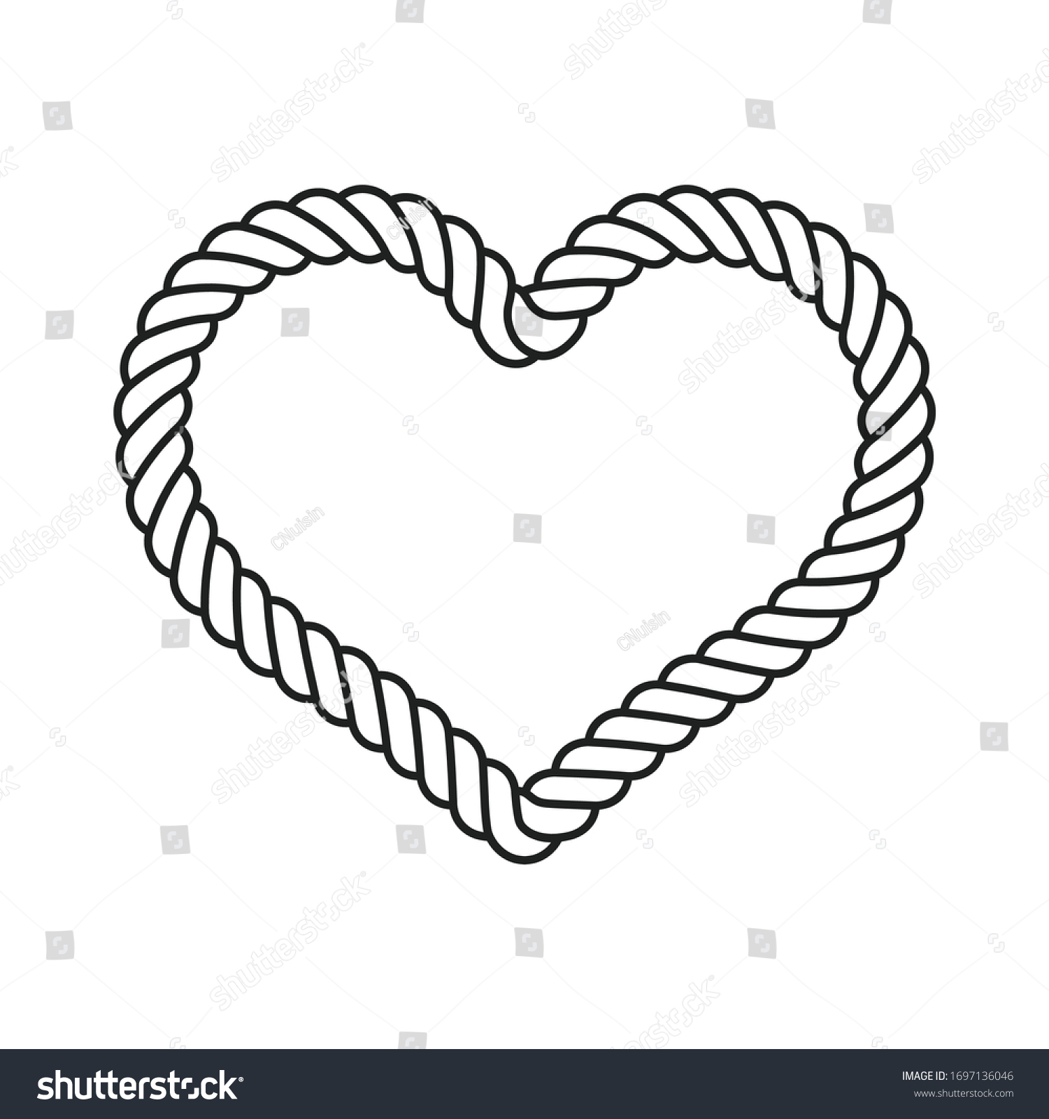 Heart Vector Valentine Icon Lasso Rope Stock Vector (Royalty Free ...