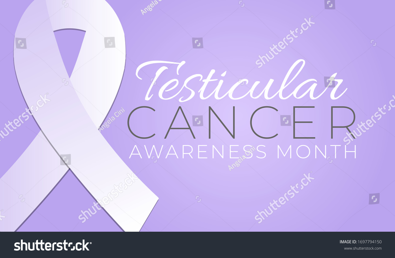 Purple Testicular Cancer Awareness Month Background Stock Vector ...