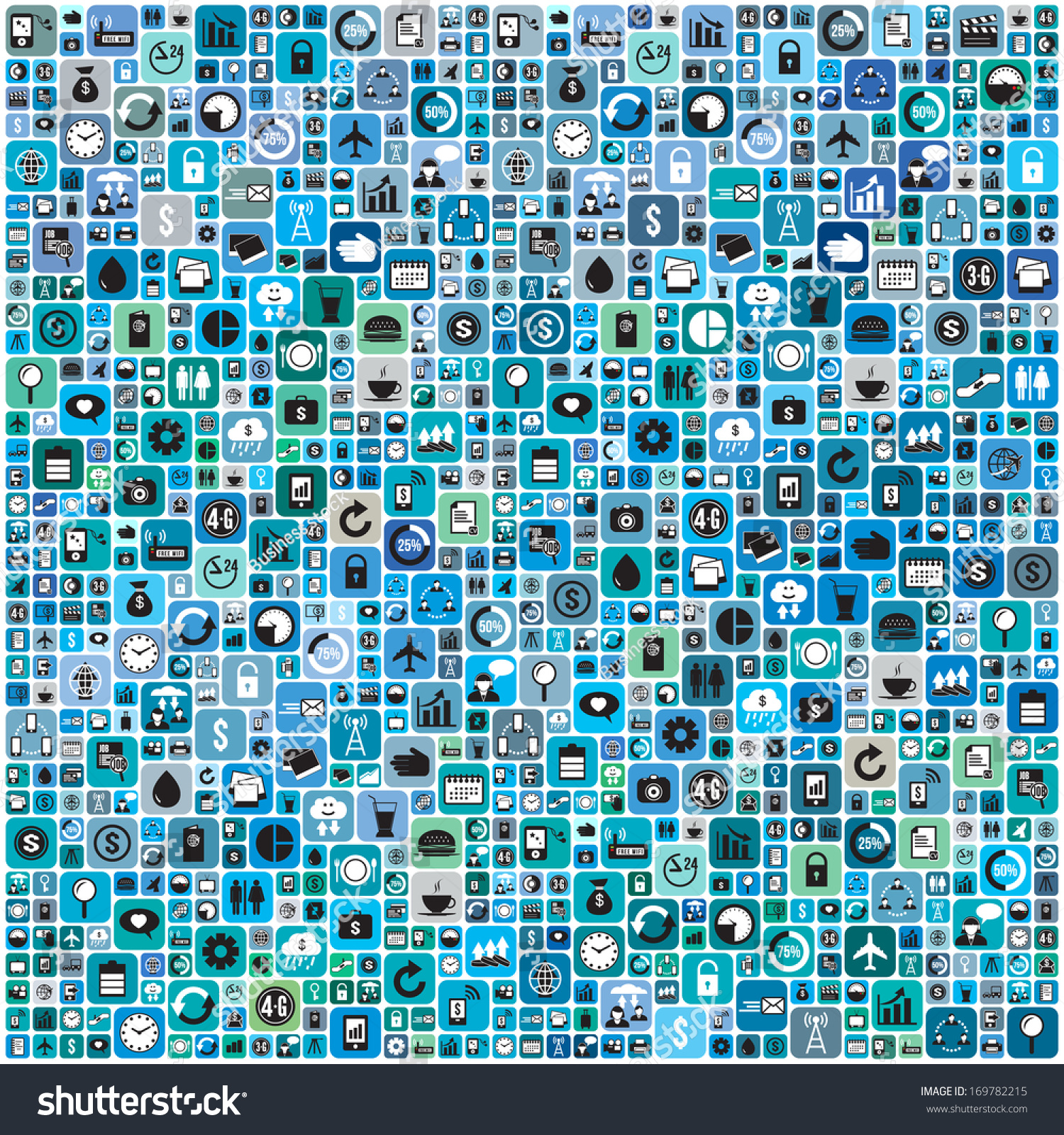 Business Social Media Icons Infographics Wallpaper Stock Vector ...