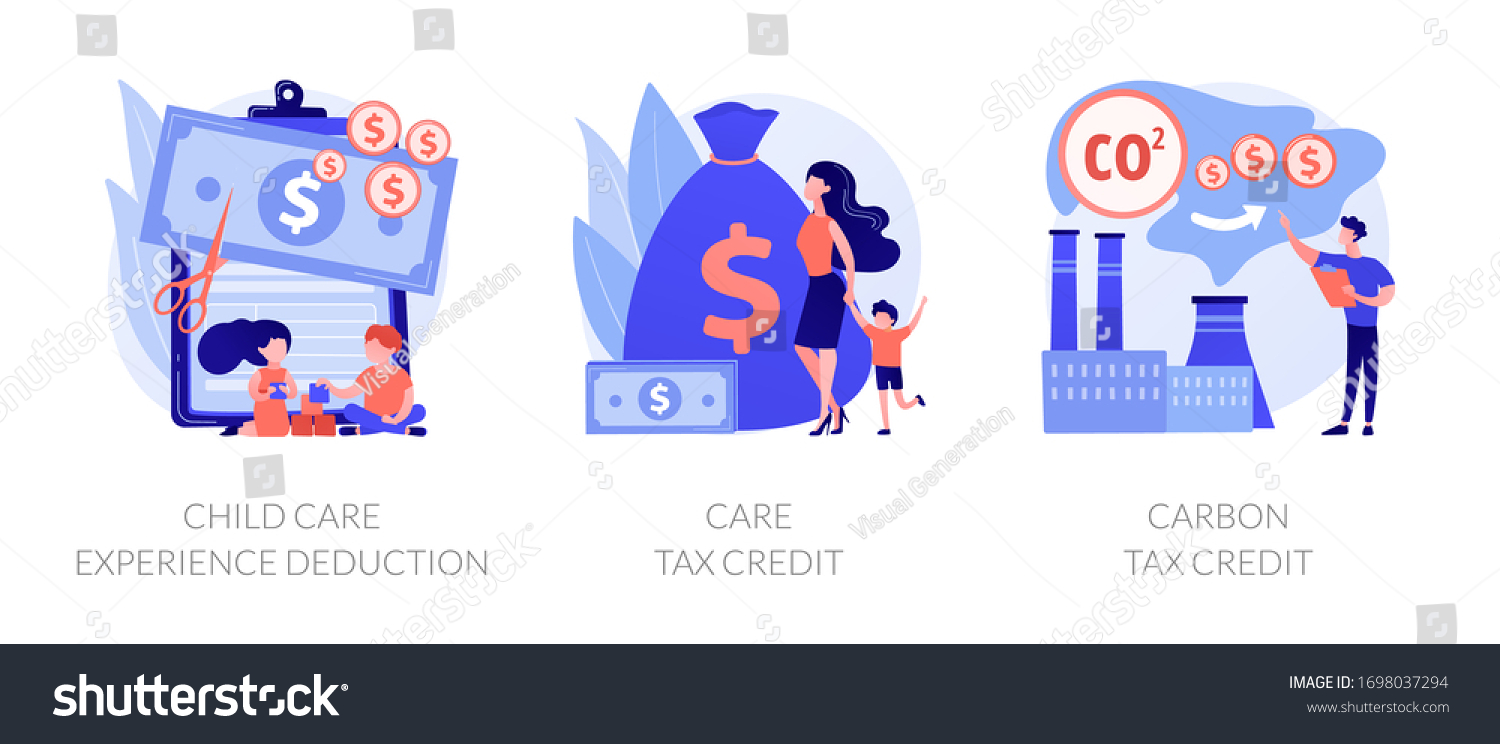 Tax Deduction Exemption Credit Icons Set Stock Vector (Royalty Free ...