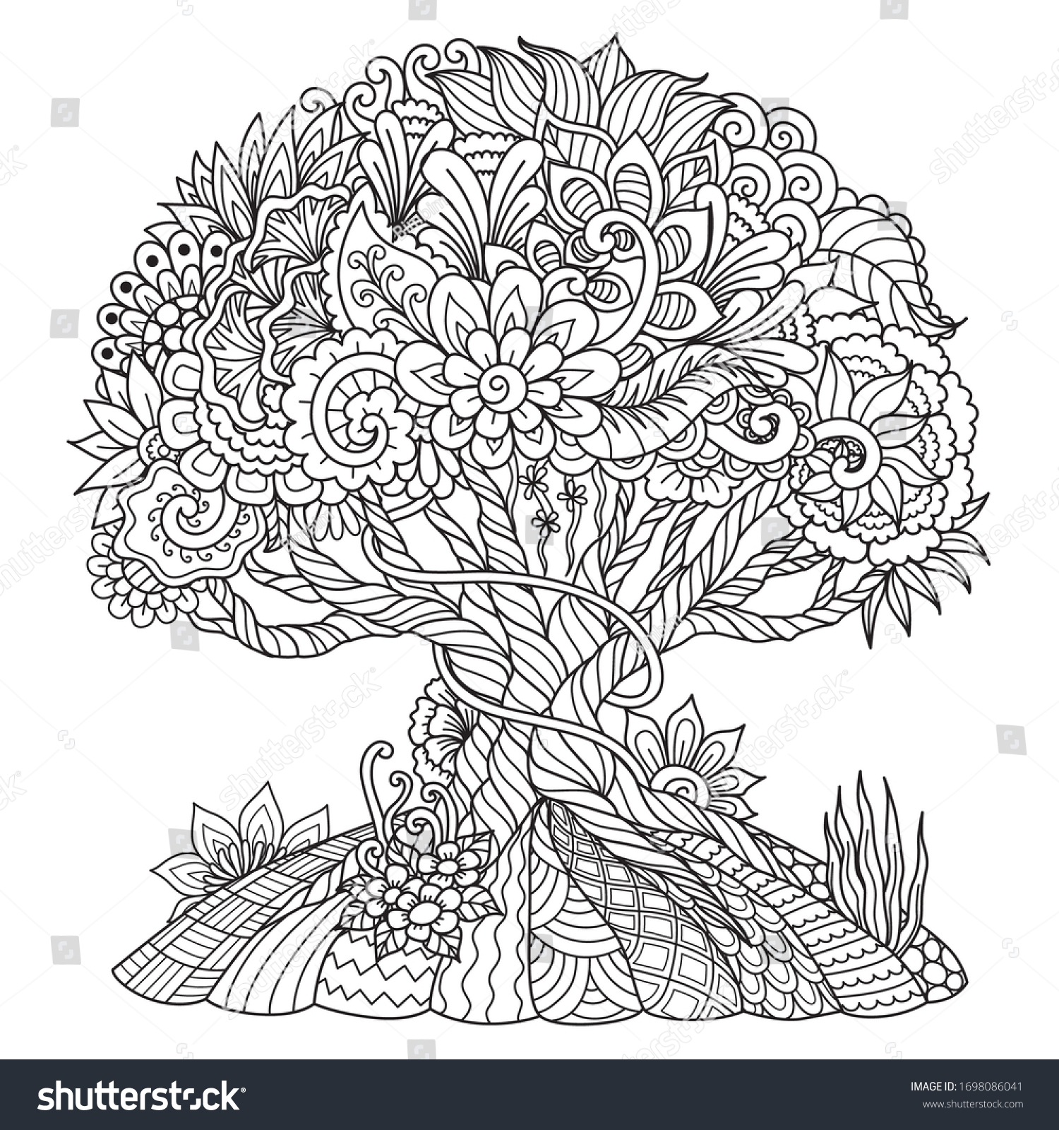 Beautiful Abstract Tree Design Element Adult Stock Vector (Royalty Free ...