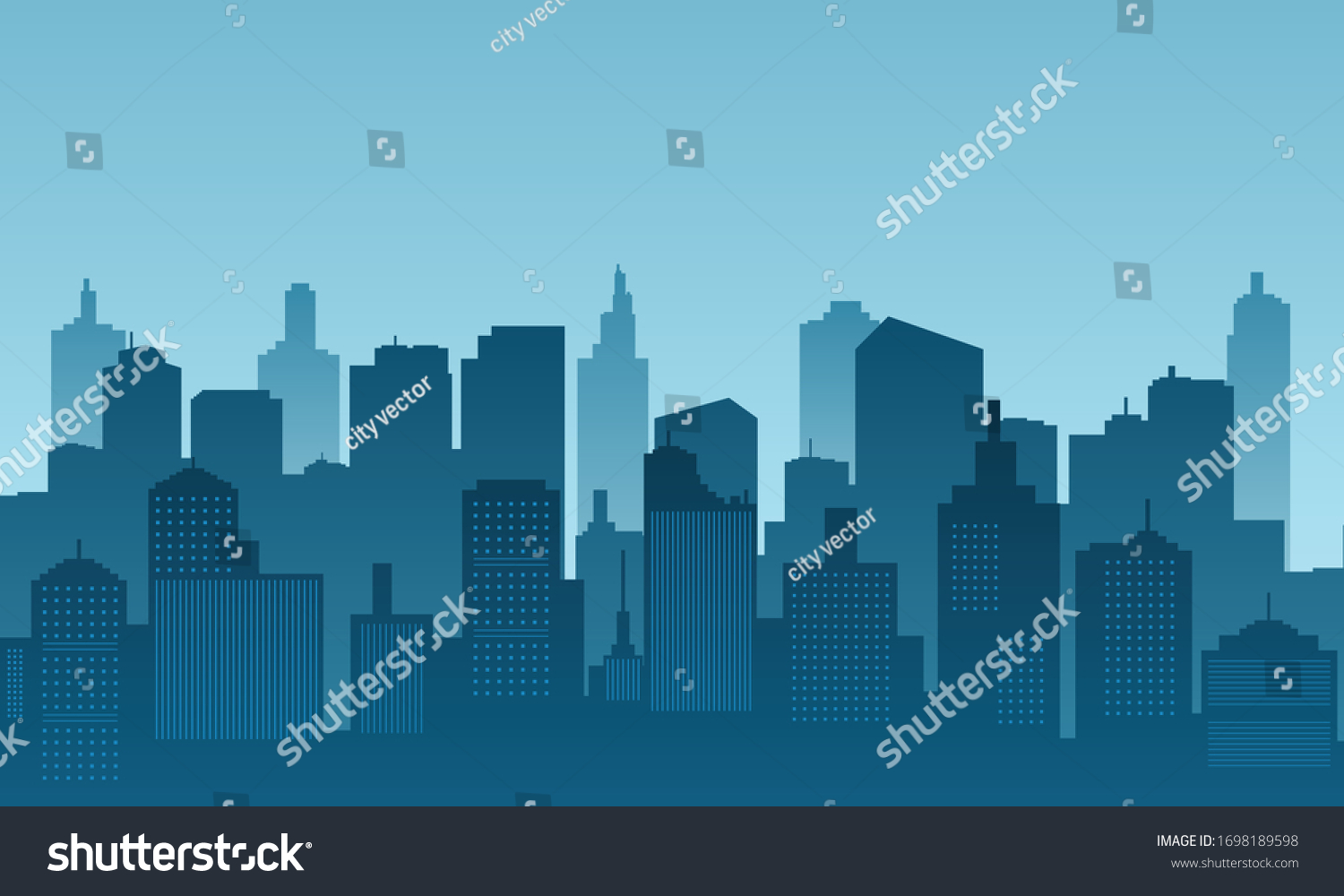 City Background Daylight Building Skyscraper Stock Vector (Royalty Free ...