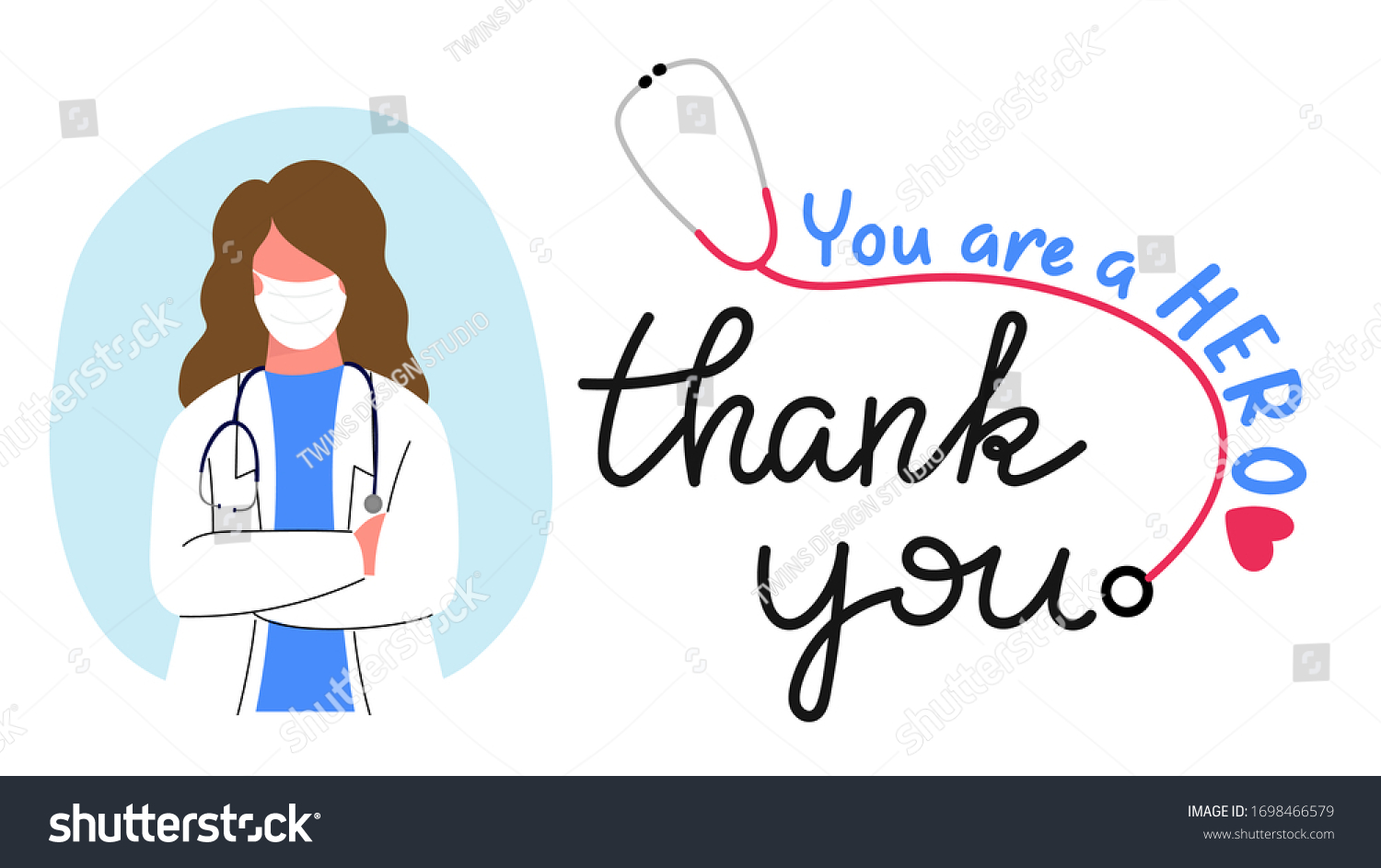 Thank You Doctor Nurses Medical Personnel Stock Vector (Royalty Free ...