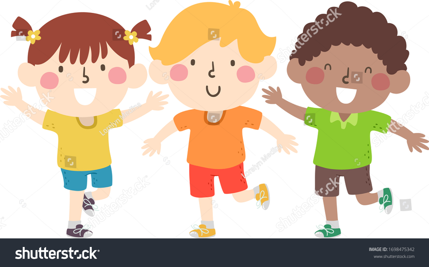 Illustration Kids Standing On Their Right Stock Vector (Royalty Free ...