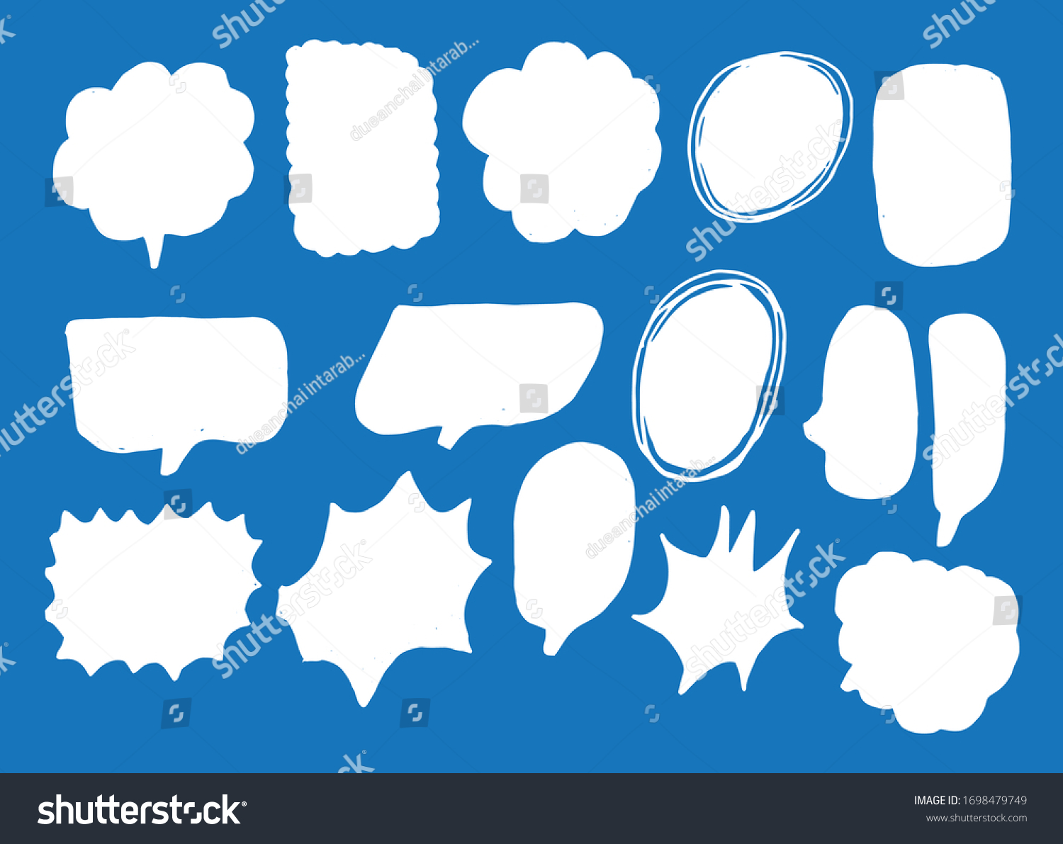 Vector Bubbles Speech Doodle Set Handdrawn Stock Vector (Royalty Free ...