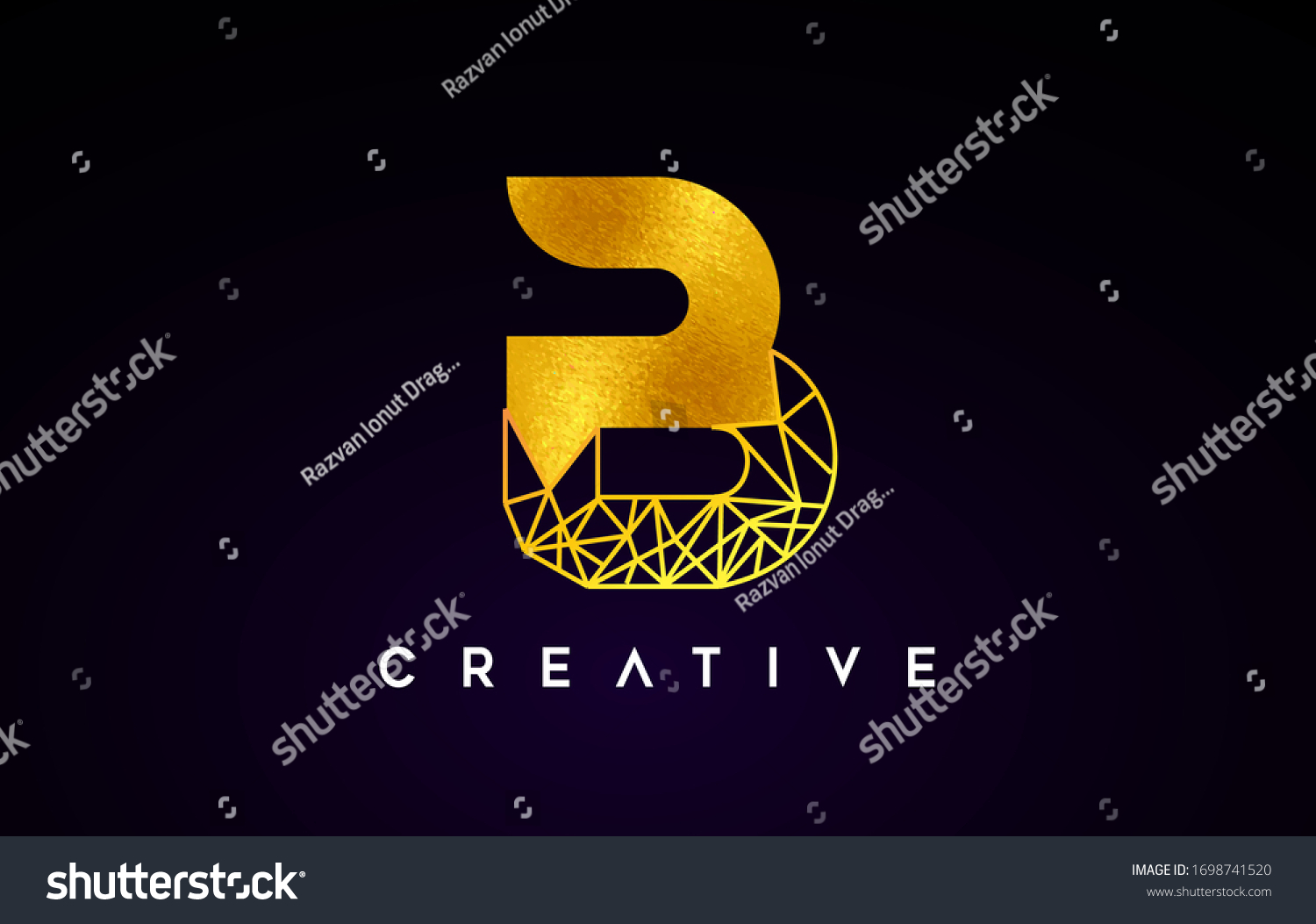 Golden Gold Letter B Beauty Logo Stock Vector (Royalty Free) 1698741520 ...