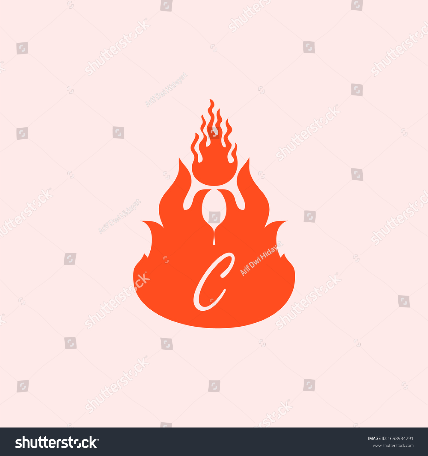 Letter C Fire Logo Simple Clean Stock Vector Royalty Free 1698934291