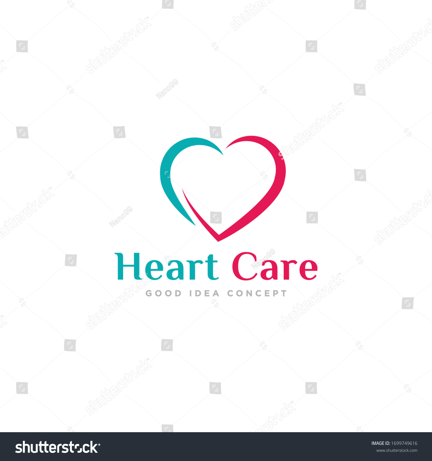 Heart Care Logo Design Vector Stock Vector (Royalty Free) 1699749616 ...