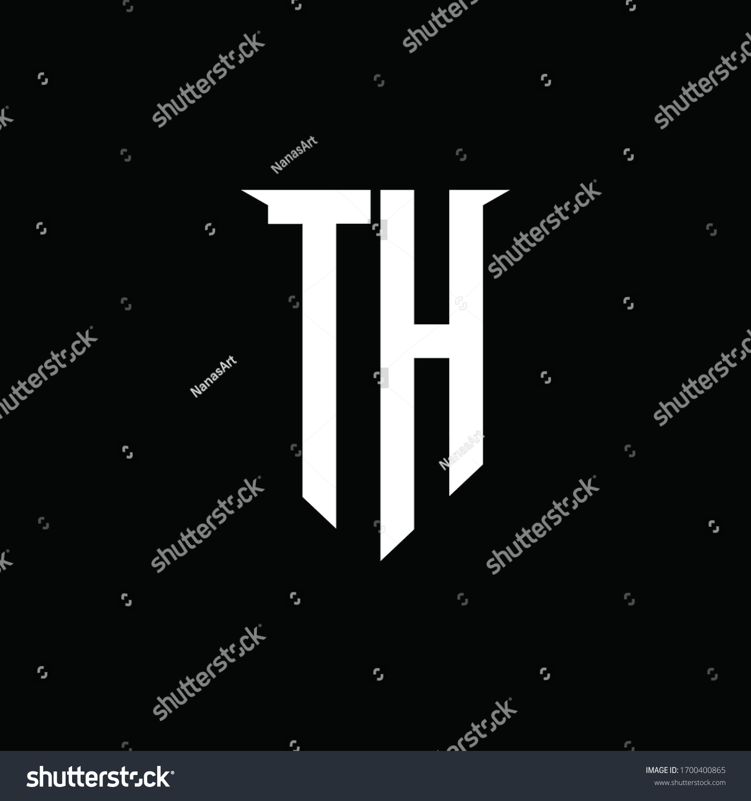 Th Logo Monogram Emblem Shield Style Stock Vector (Royalty Free ...