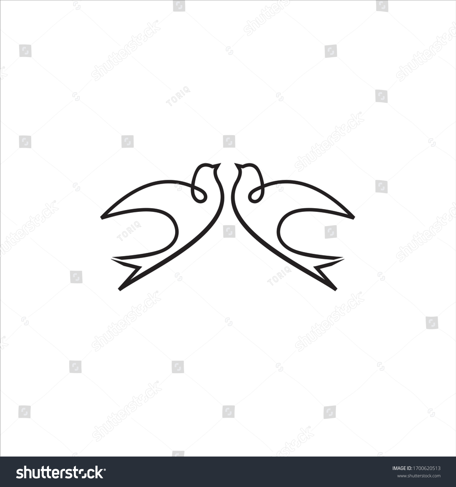 Two Birds Logo Design Simple Wedding Stock Vector (Royalty Free