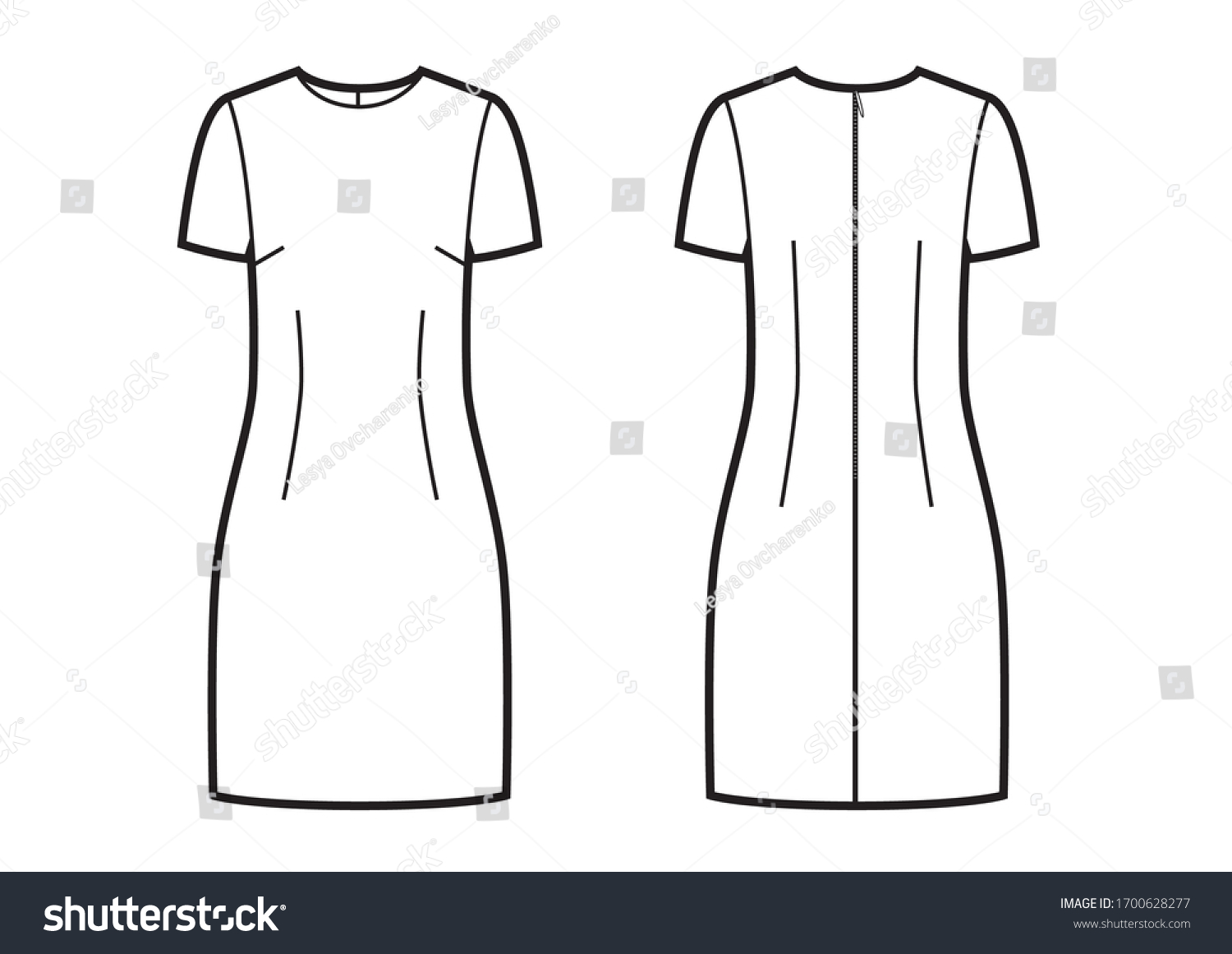 Blank Women Bodycon Dress Vector Design Stock Vector (Royalty Free ...