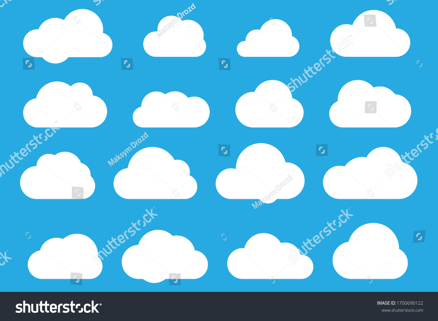 Set Clouds Blue Sky Cloud Icon Stock Vector (Royalty Free) 1700690122 ...