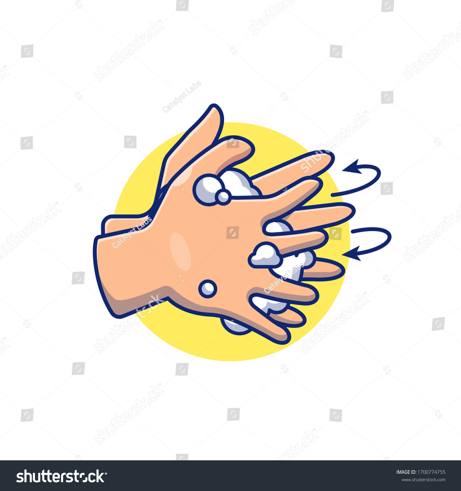 Washing Hand Vector Icon Illustration People Stock Vector (Royalty Free ...