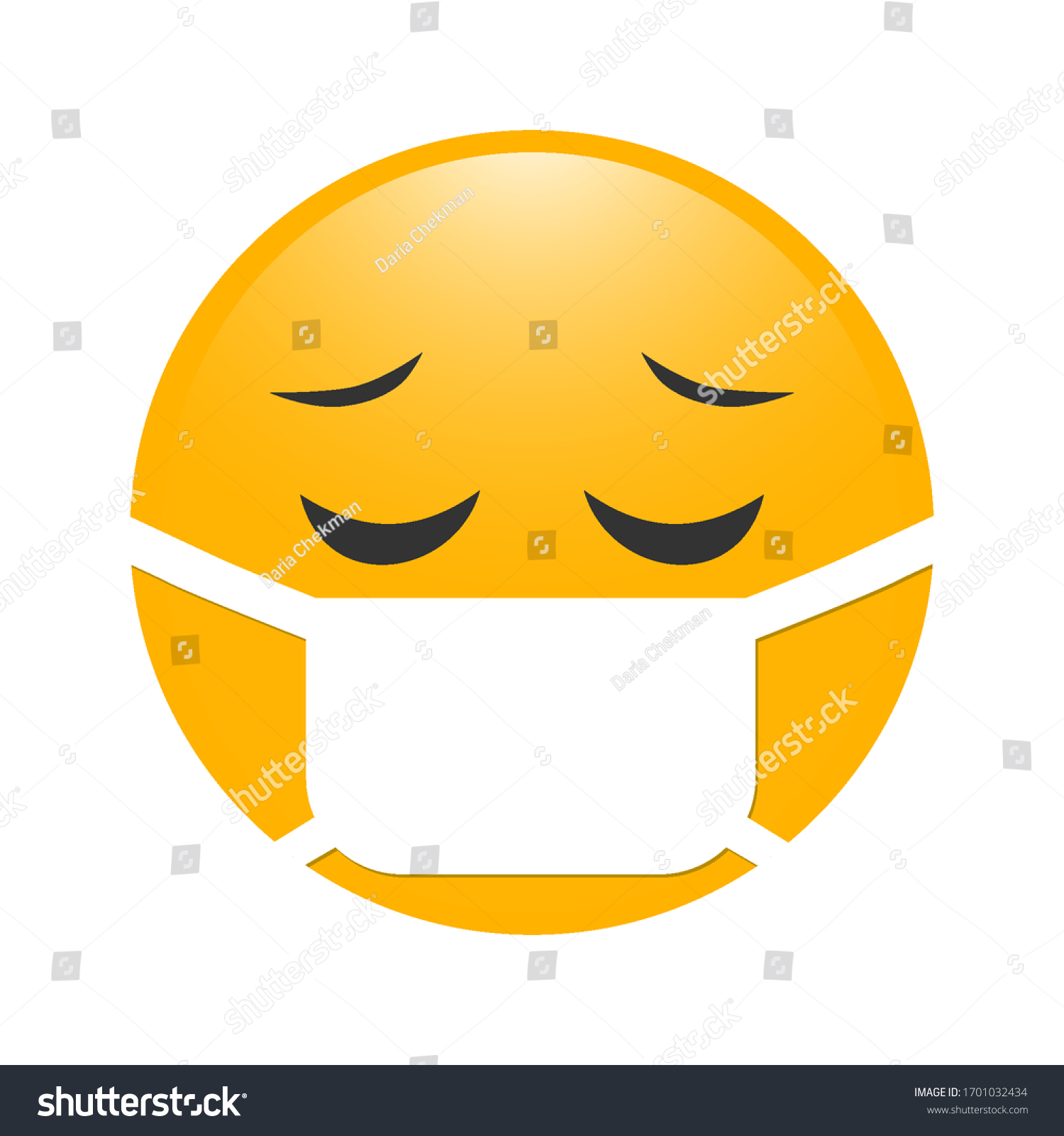 Emoji Medical Mask Emoticon Surgical Mask Stock Vector (Royalty Free ...