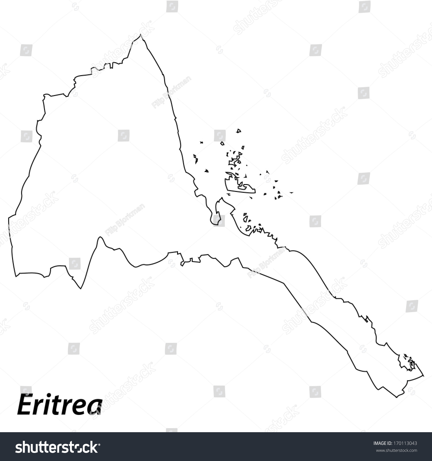 High Detailed Vector Map Contour Eritrea Stock Vector Royalty Free   Stock Vector High Detailed Vector Map With Contour Eritrea 170113043 