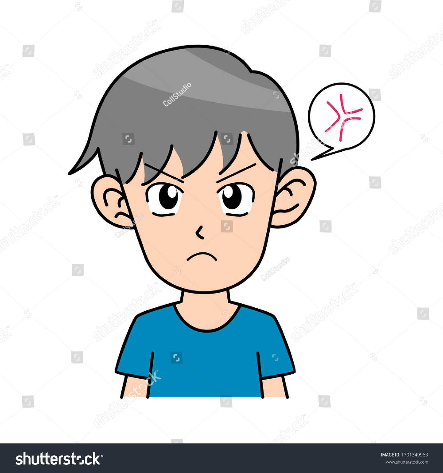 Cute Boy Upset Cartoon Character Vector Stock Vector (Royalty Free ...