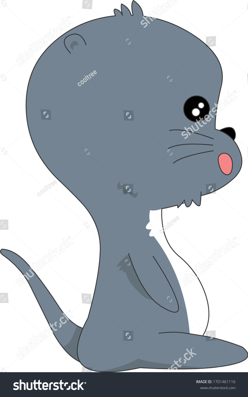 Comic Animal Character Illustration Otter Stock Vector (Royalty Free ...