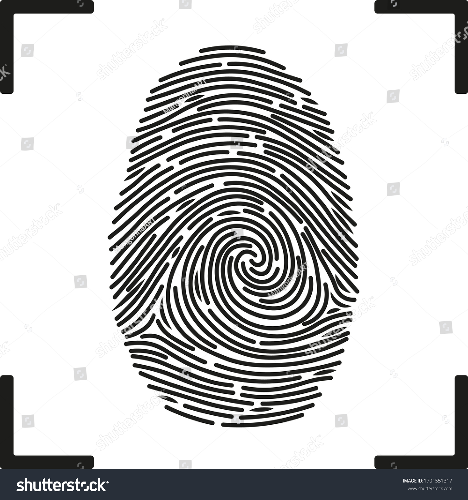 Fingerprint Icon Identification Vector Illustration Stock Vector 