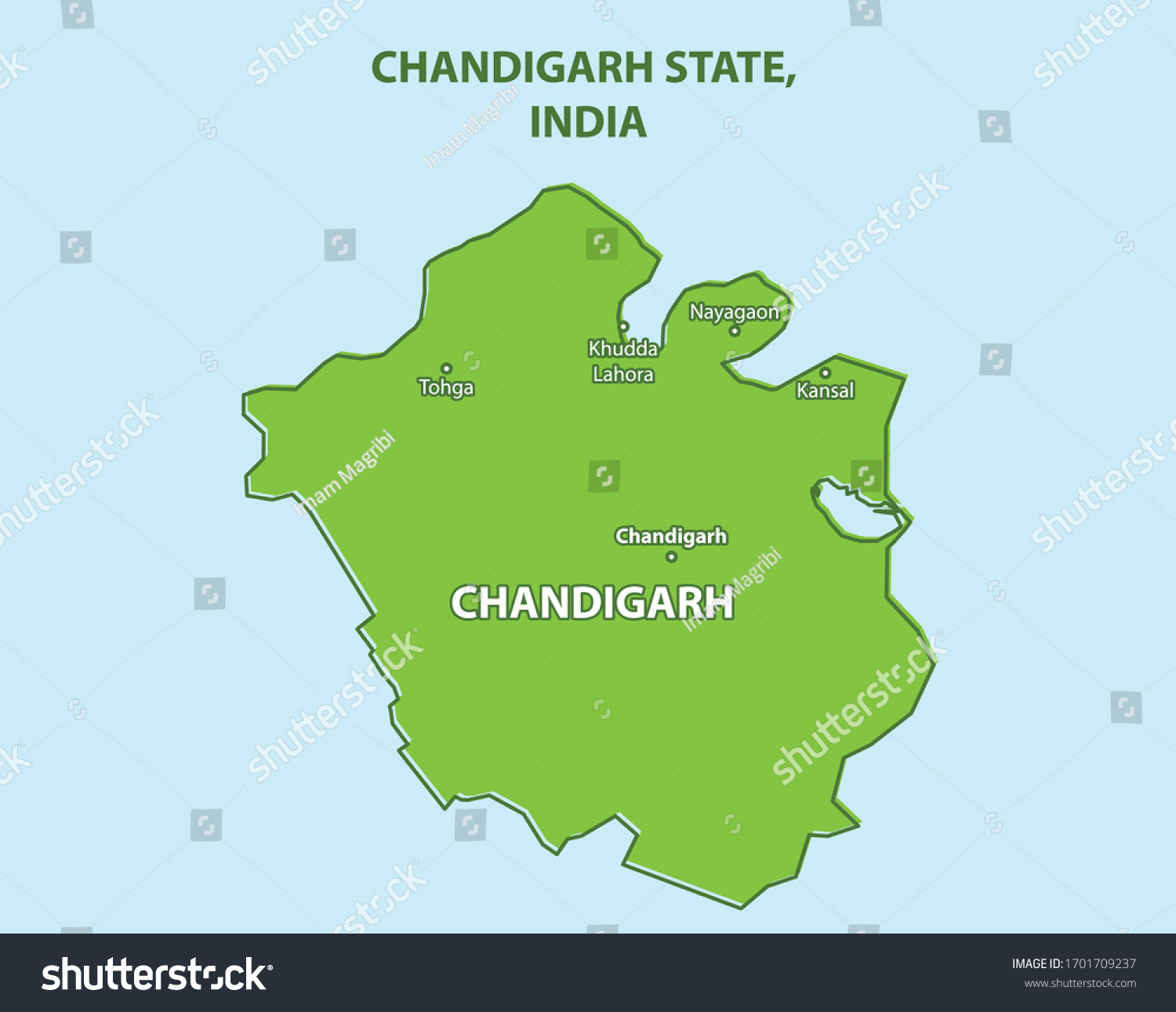 Chandigarh State Map India Country Stock Vector (Royalty Free ...