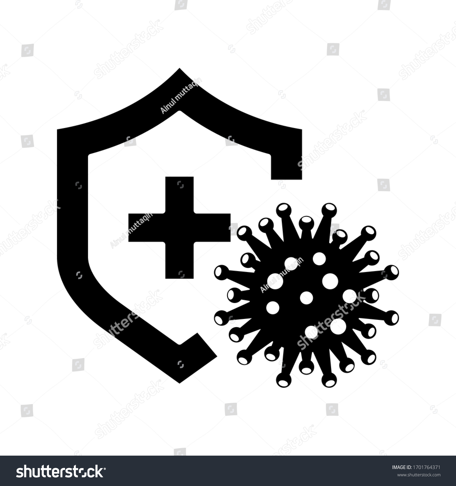 Immune Flu Germ Icon Virus Protection Stock Vector (Royalty Free ...