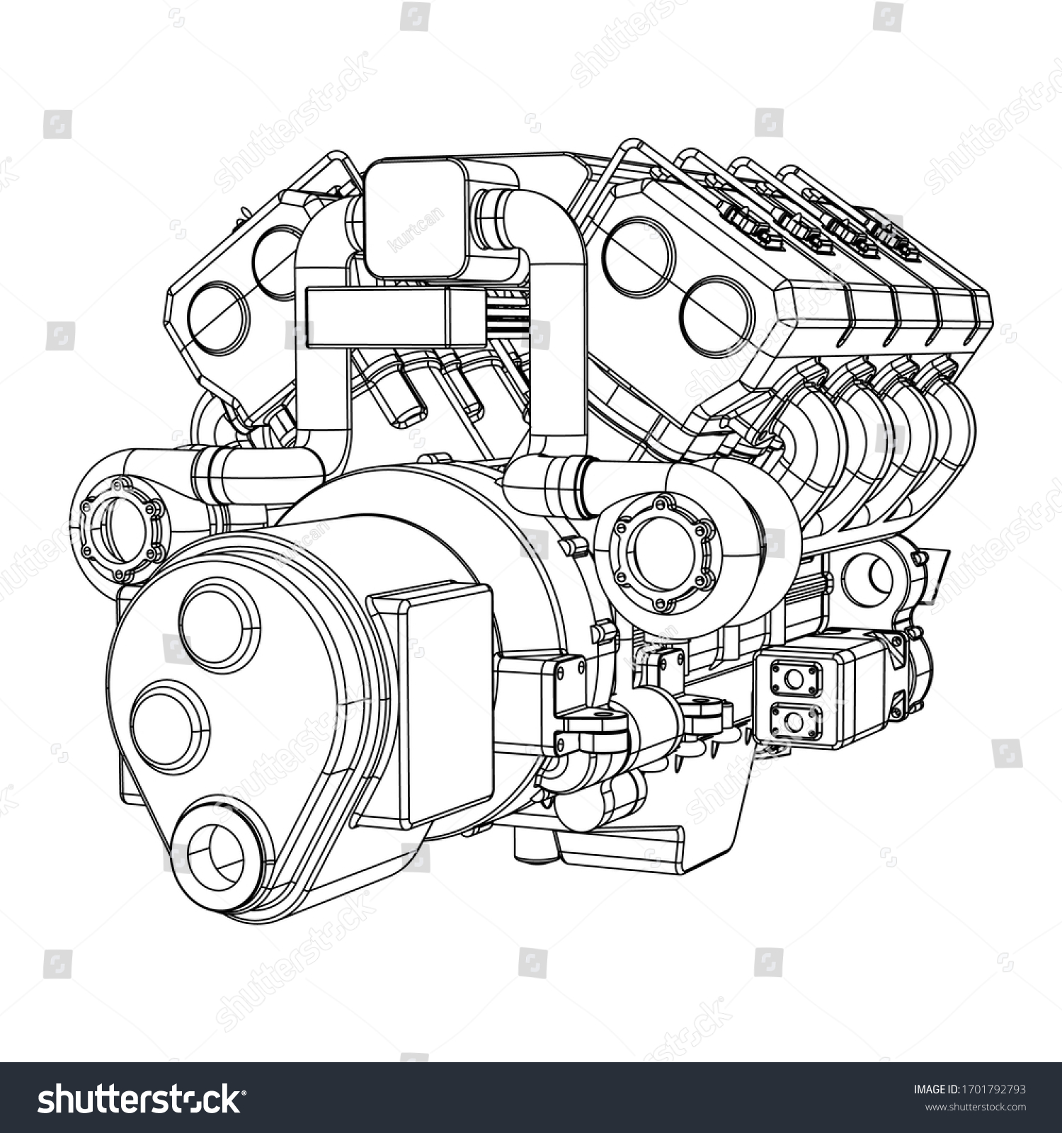 V8 рисунок двигатель