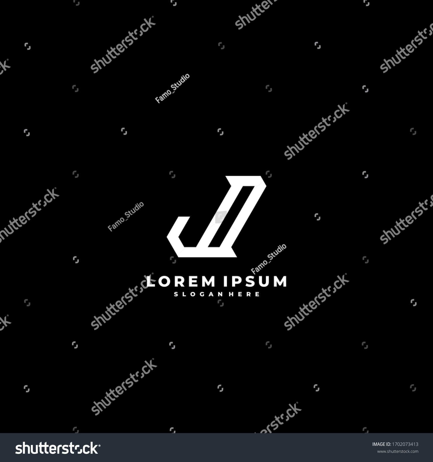 Initial Logo J Template Thin Lines Stock Vector (Royalty Free ...