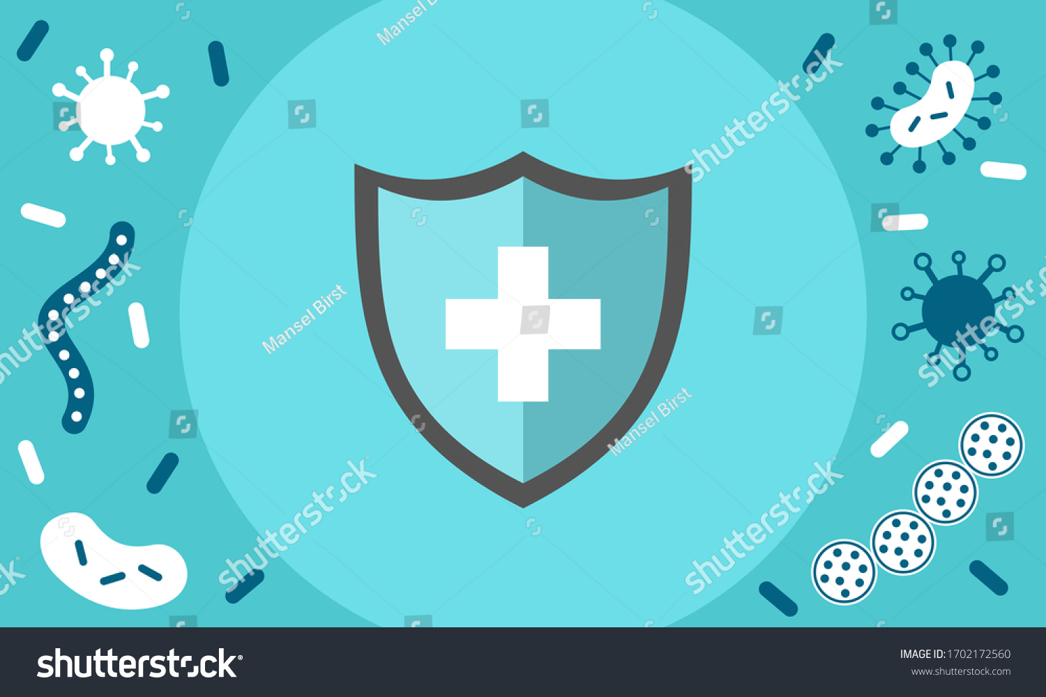 Immune System Concept Hygienic Medical Blue Stock Vector Royalty Free