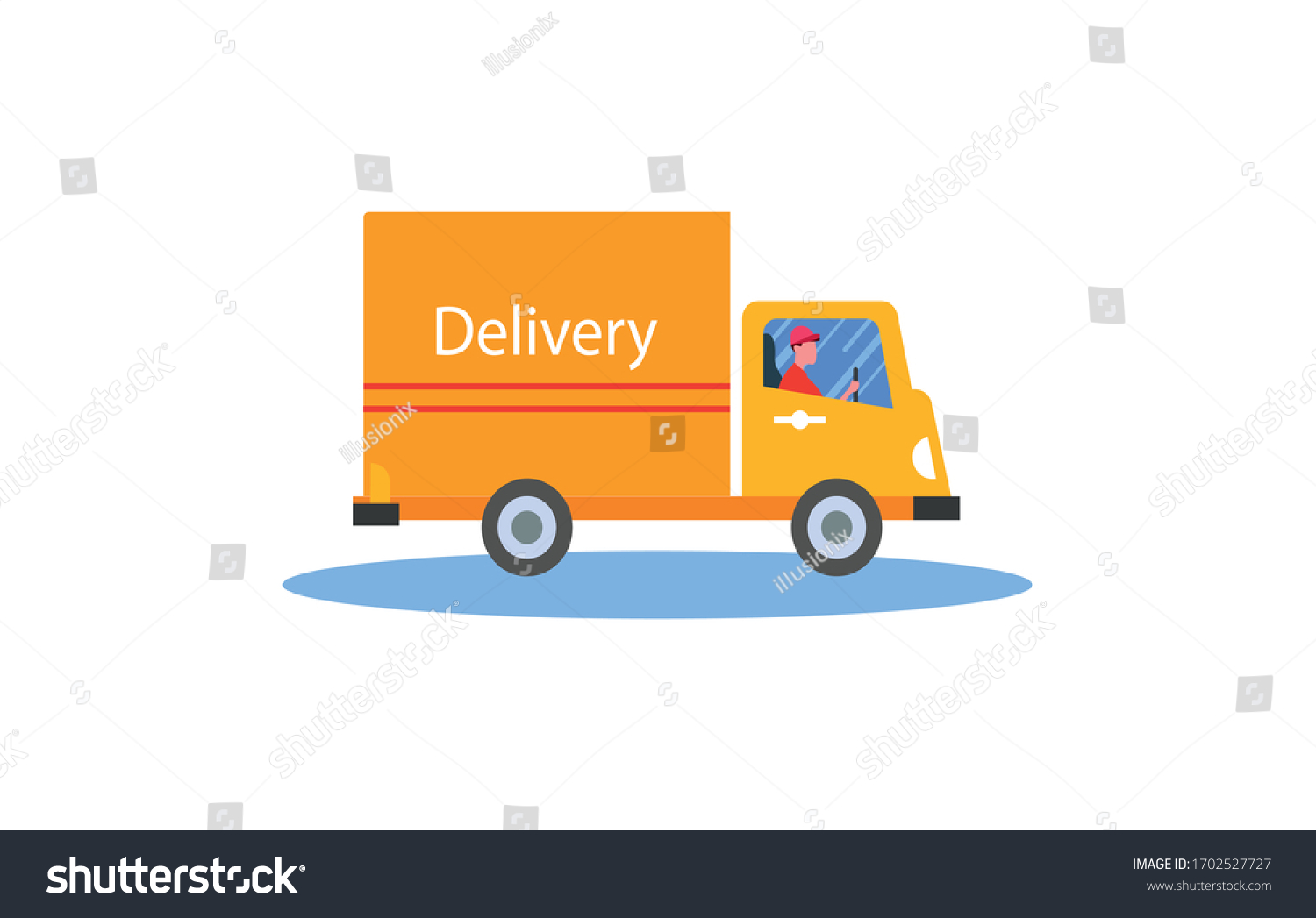 Cartoon Delivery Truck Van Courier Vector Stock Vector (Royalty Free ...