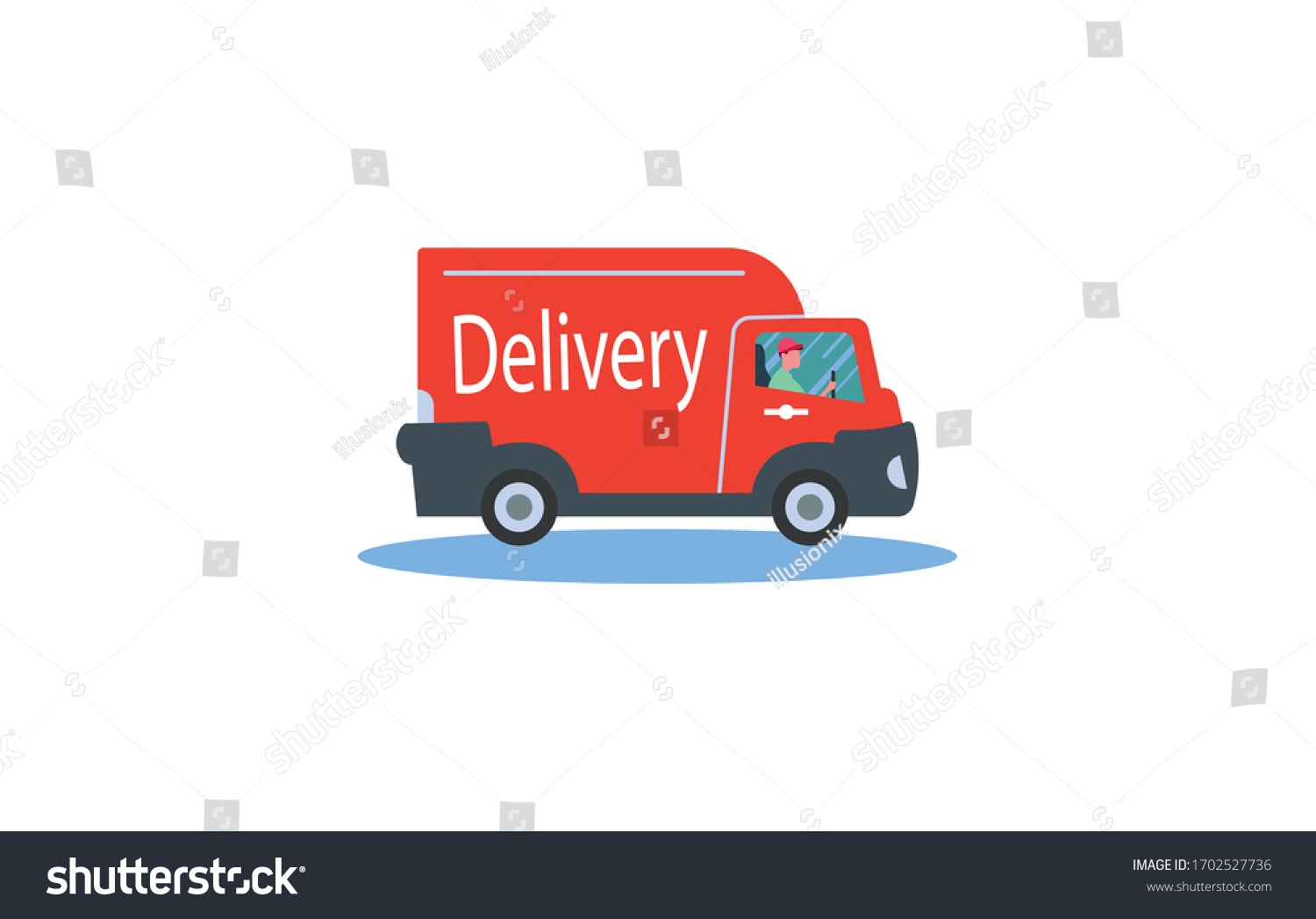 Cartoon Delivery Truck Van Courier Vector Stock Vector (Royalty Free ...