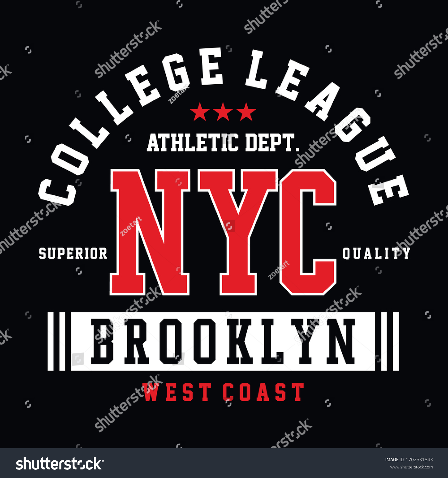 New York Brooklyn Typography Design Clothes Stock Vector (Royalty Free ...