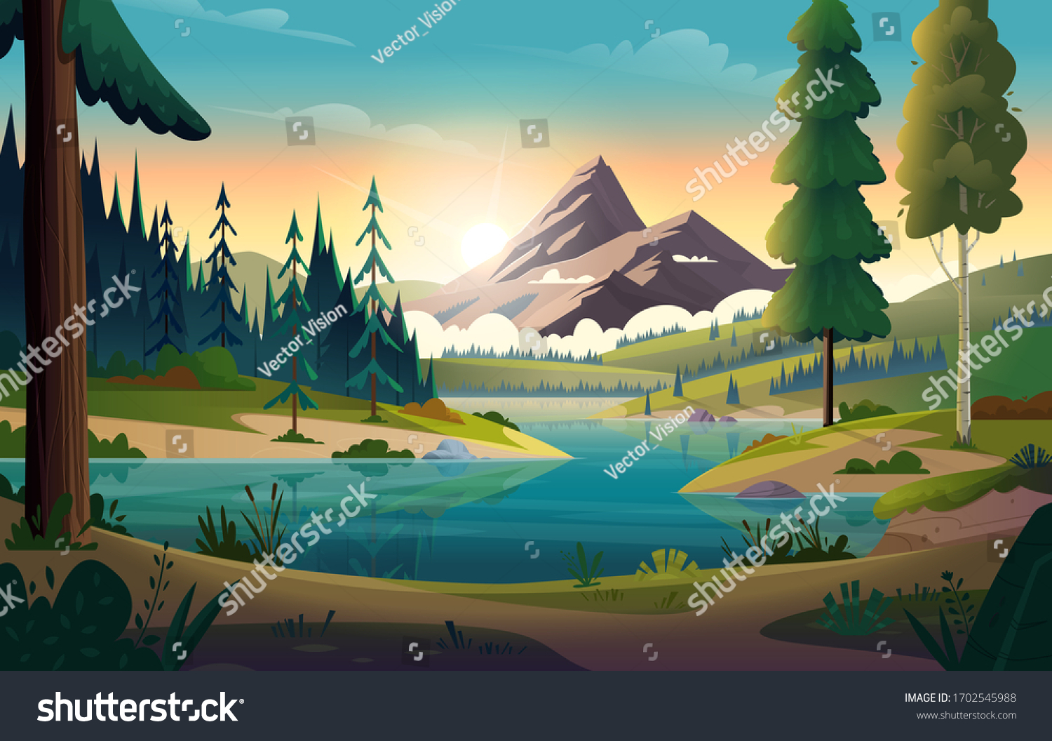 4,897 Mountain and lake alps illustration Images, Stock Photos ...