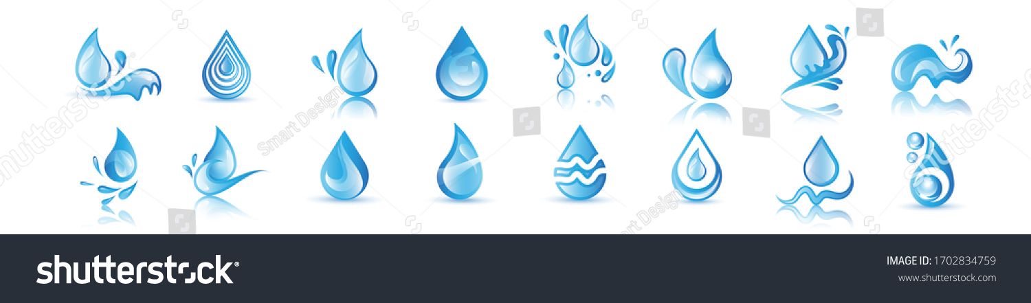 Water Splash Vector Drop Set Isolated Stock Vector (Royalty Free ...