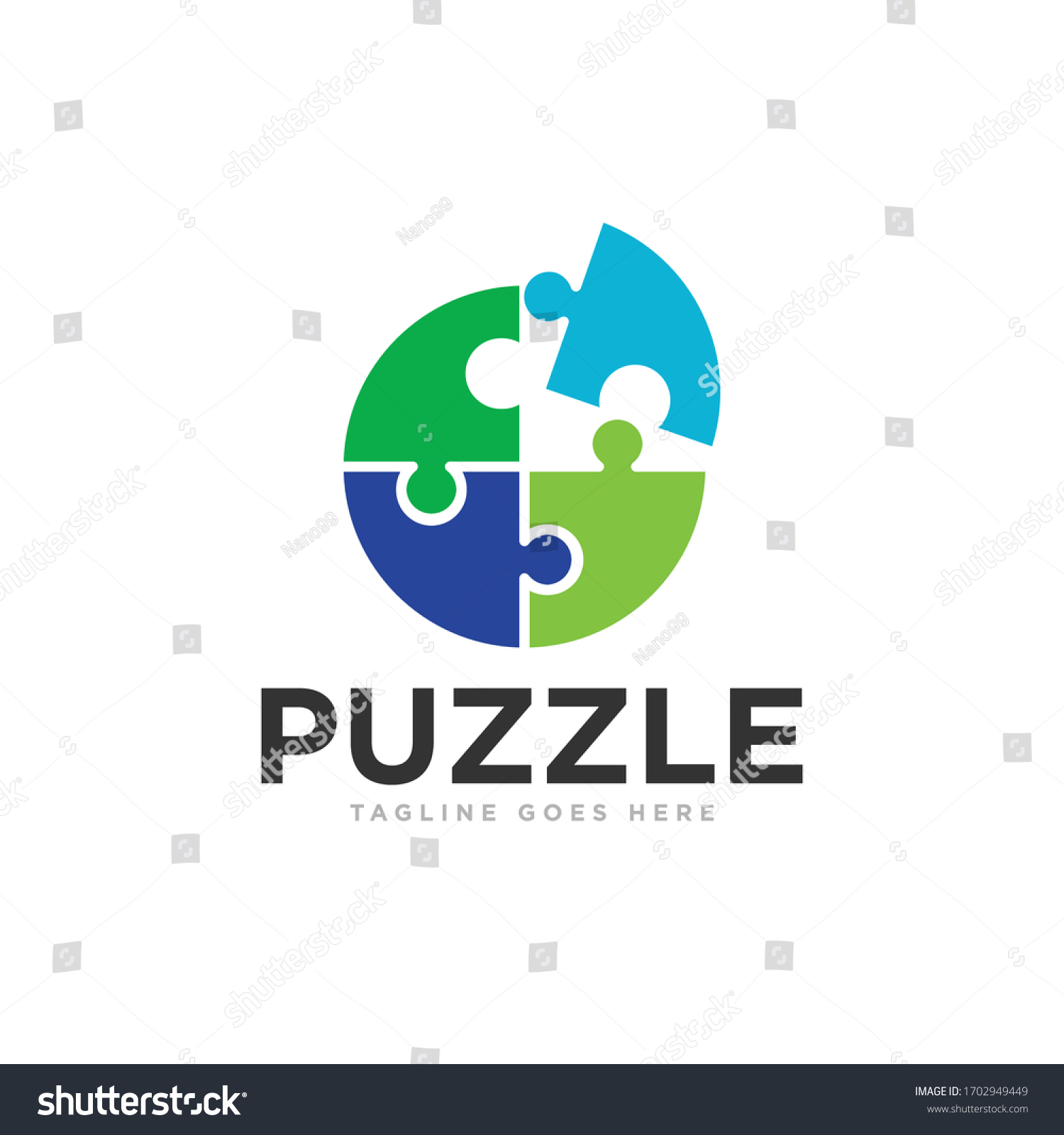 Puzzle Pieces Logo Design Vector Stock Vector (Royalty Free) 1702949449 ...