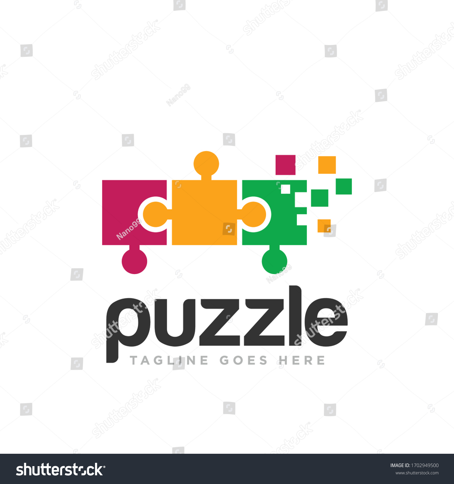 Puzzle Pieces Logo Design Vector Stock Vector (Royalty Free) 1702949500 ...