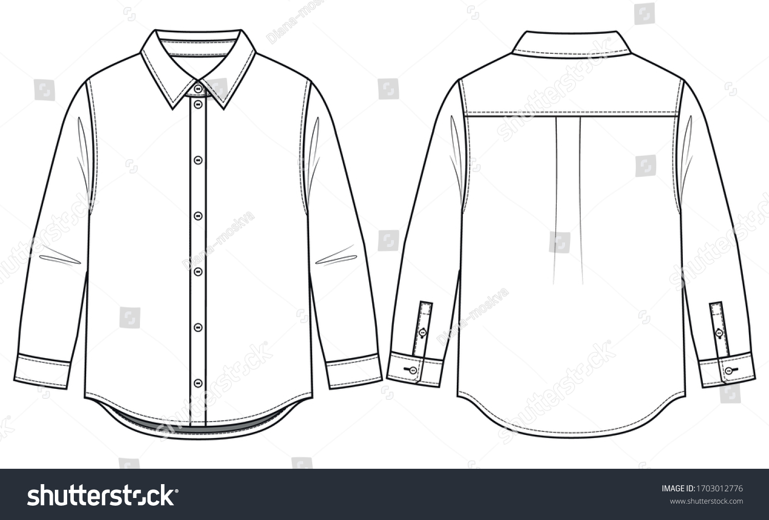 Children Shirt Design Vector Sketchlong Sleeve Stock Vector (Royalty ...