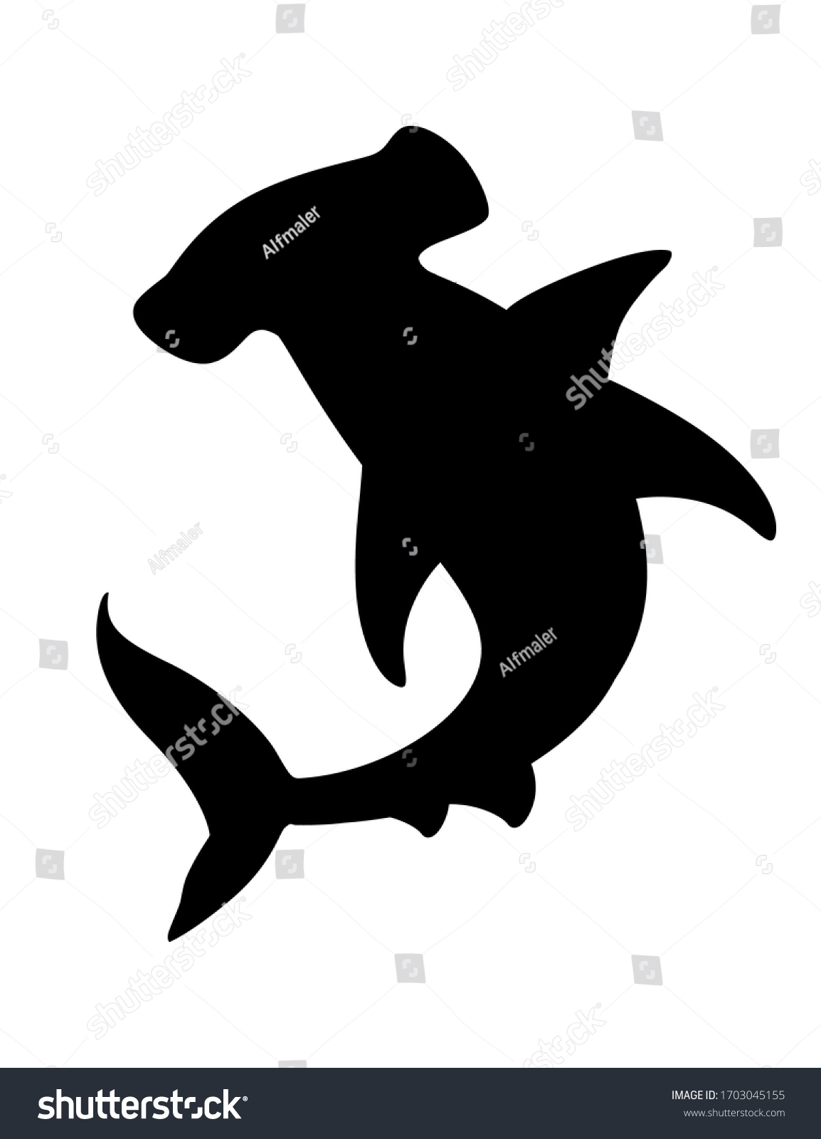 Акула молот силуэт