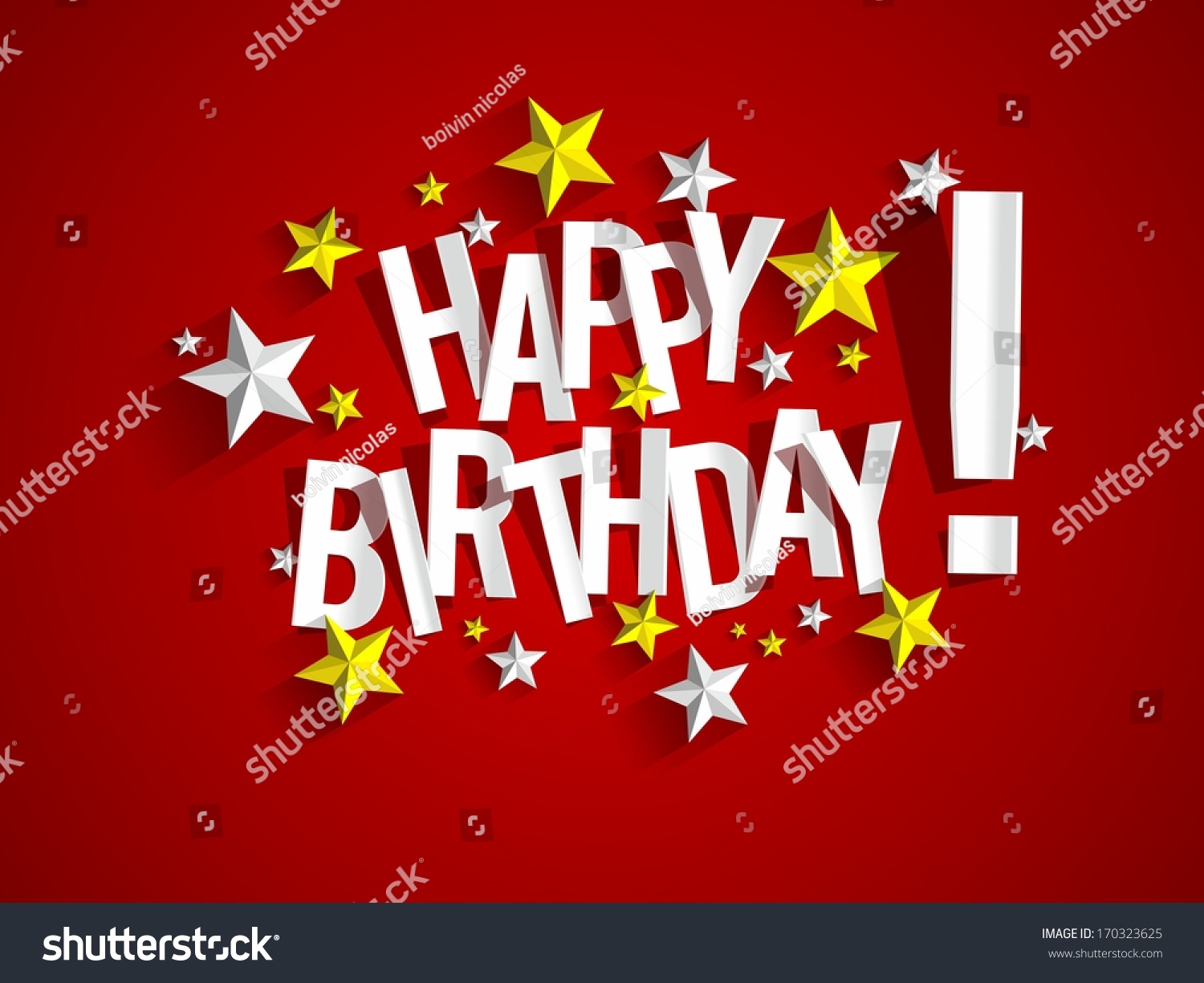 Happy Birthday Card Blue Silver Stars Stock Vector (Royalty Free ...