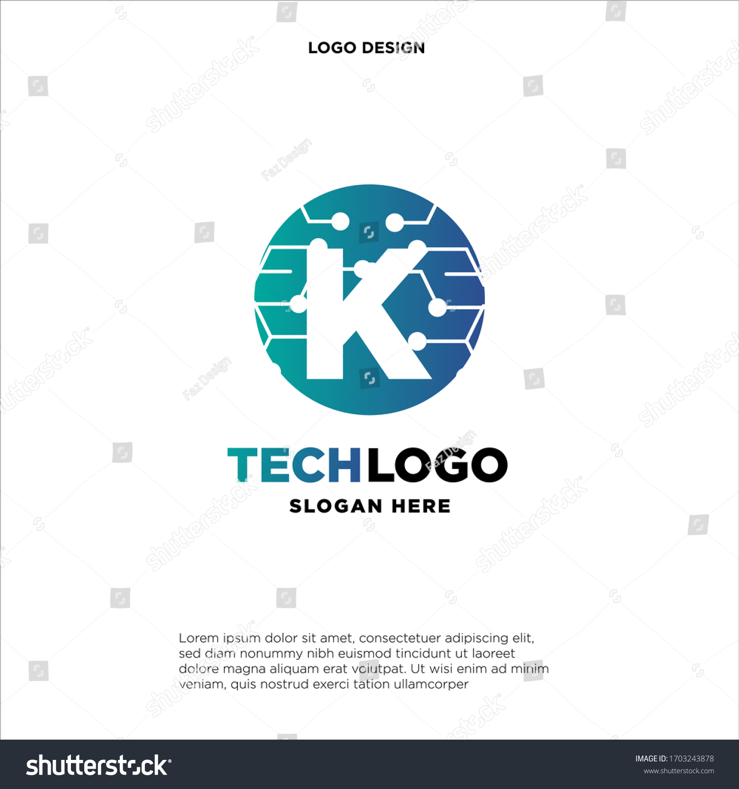 K Technology Circuit Alphabet Logo Simple Stock Vector (Royalty Free ...