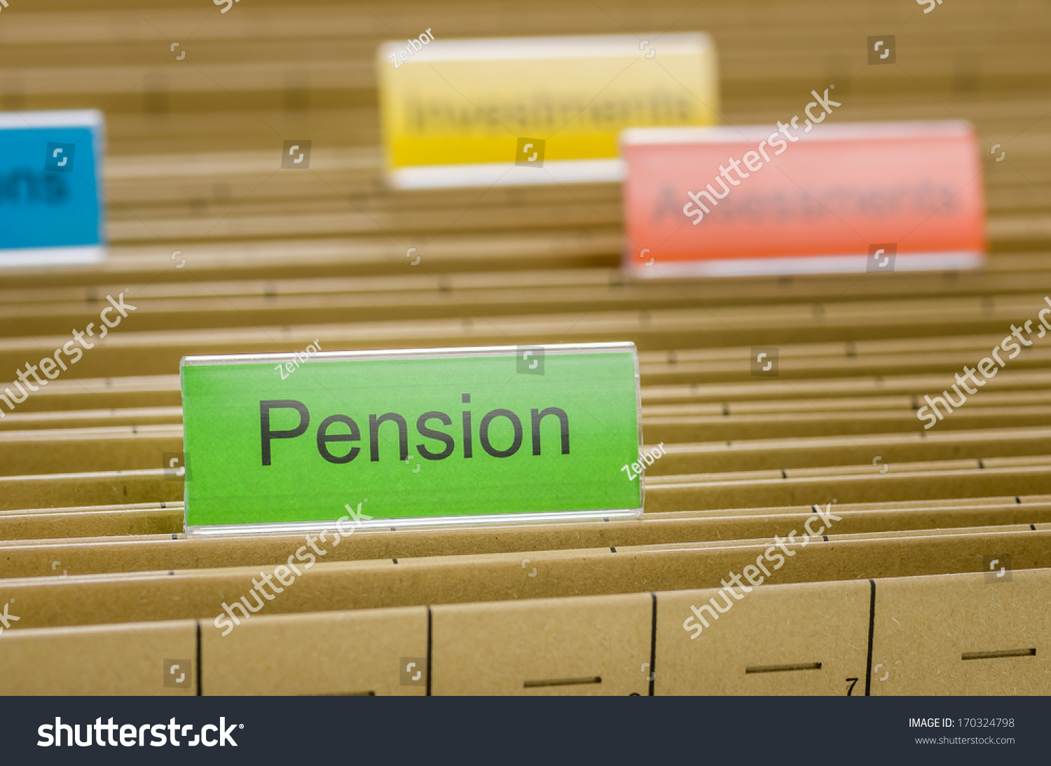 Hanging File Folder Labeled Pension Stock Photo 170324798 | Shutterstock