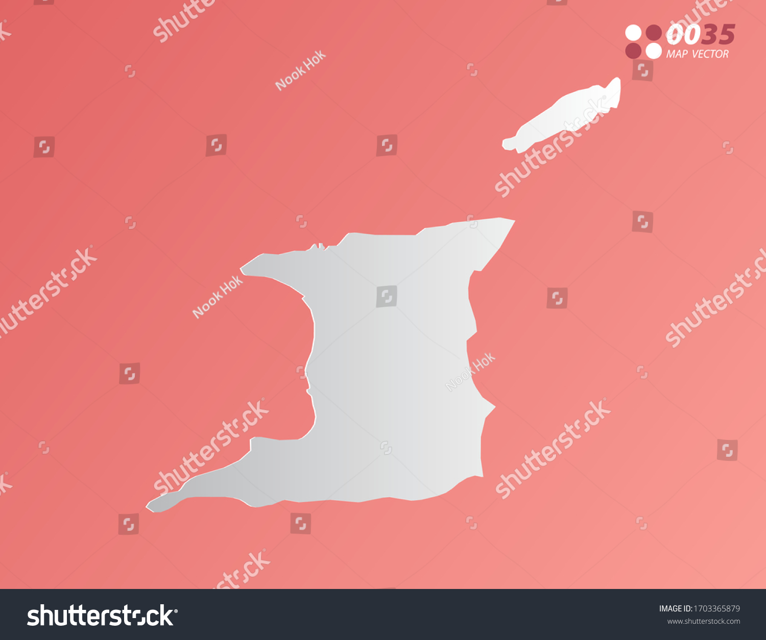 Vektor Stok Vector Gray Gradient Trinidad Tobago Map Tanpa Royalti 1703365879 Shutterstock 1363