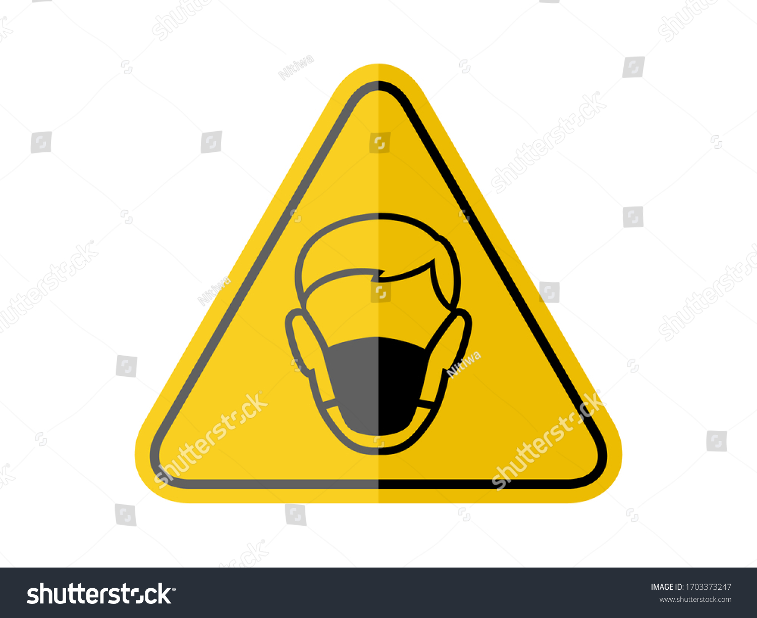 Isolated Wearing Face Mask Common Hazards Stock Vector (Royalty Free ...