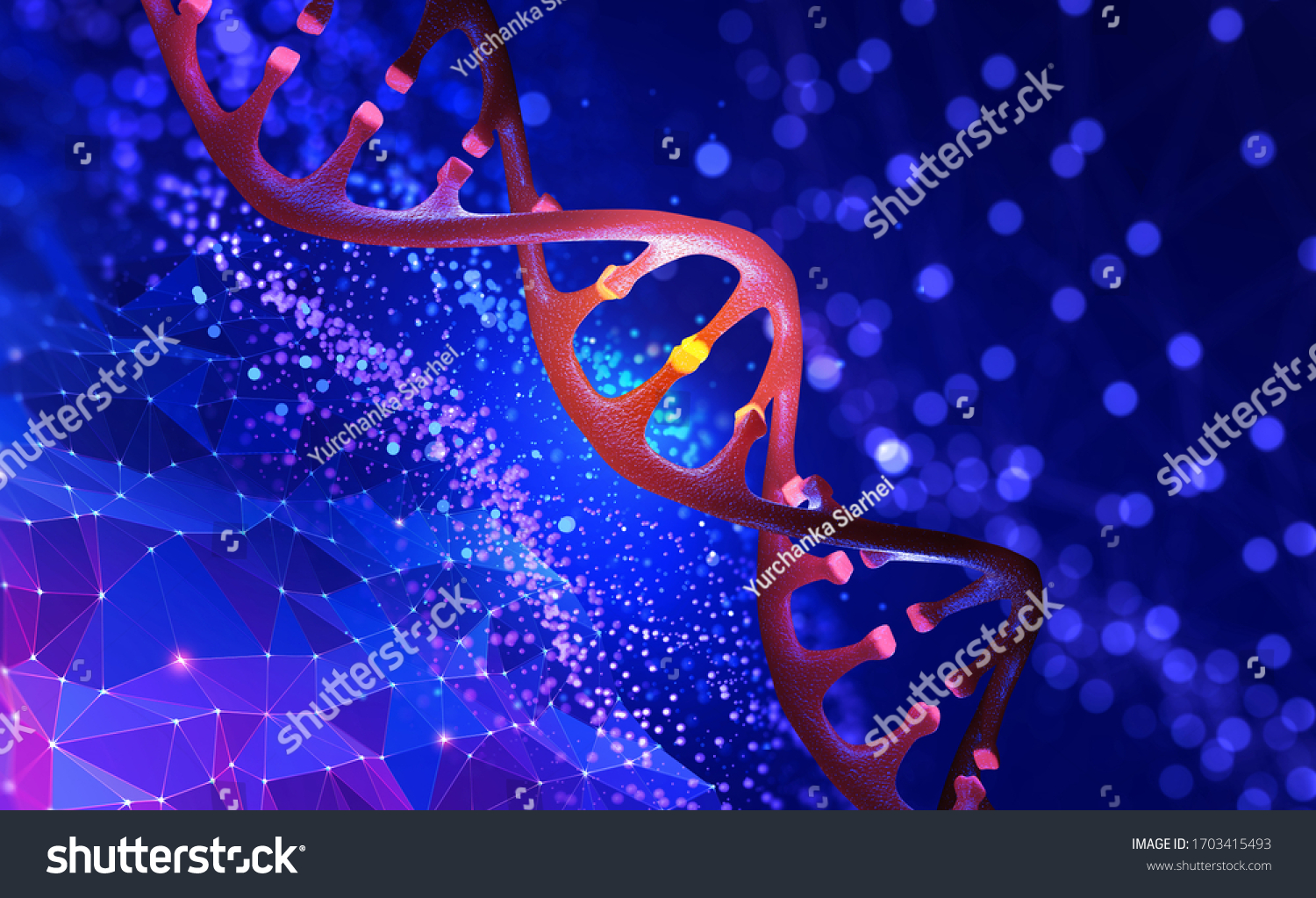 Dna Helix 3d Illustration Mutations Under Stock Illustration 1703415493 ...